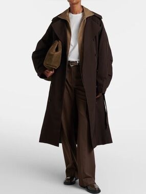 The Frankie Shop Mavis Oversized Brown Trench Coat XS/S
